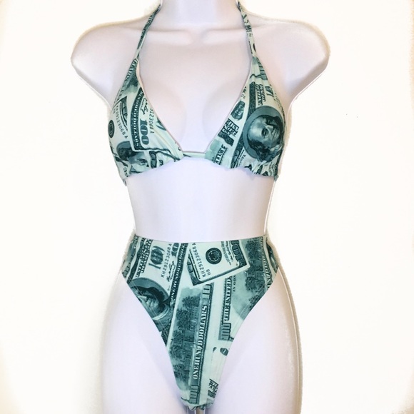 Fashion Money Note Printed Bikini - Picture 2 of 9